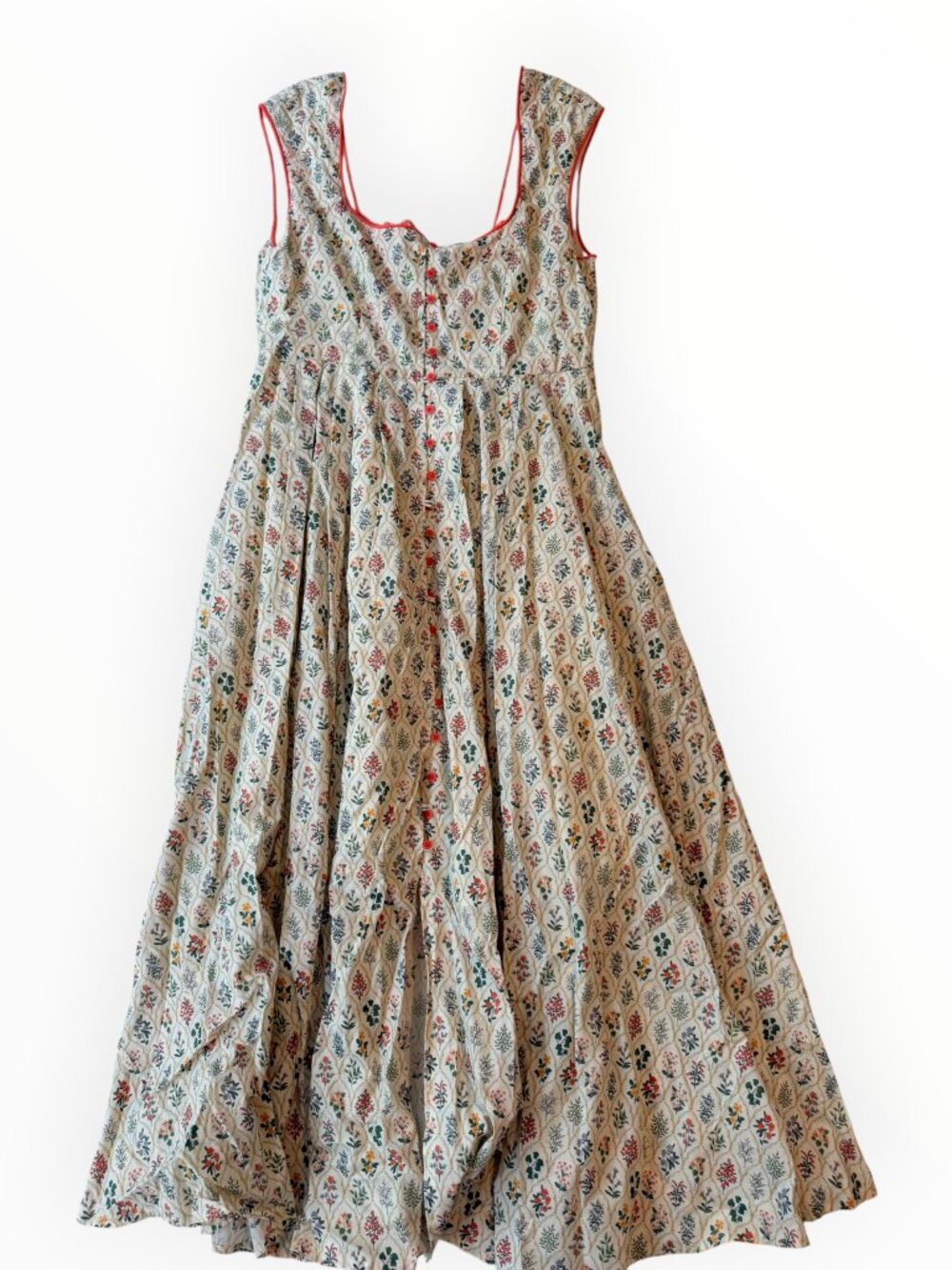 In Loom Floral Corset Lace Up Maxi Dress Small Cottagecore